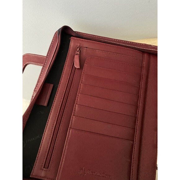 Franklin Covey Red Leather Planner Full Zip Handles 7 Rings Pages 8x10 * - Picture 9 of 16